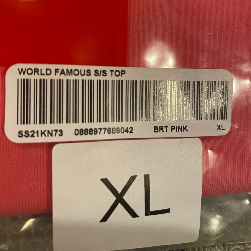 Supreme World Famous SS embroidered Bright Pink XL - Picture 12 of 16